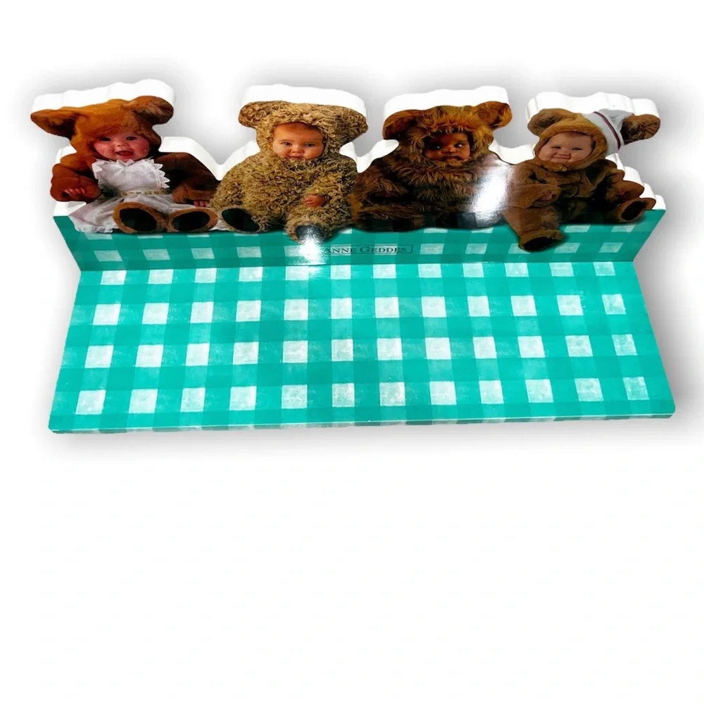 Vintage anne geddes shelf baby bear nursery room display & light switch plate